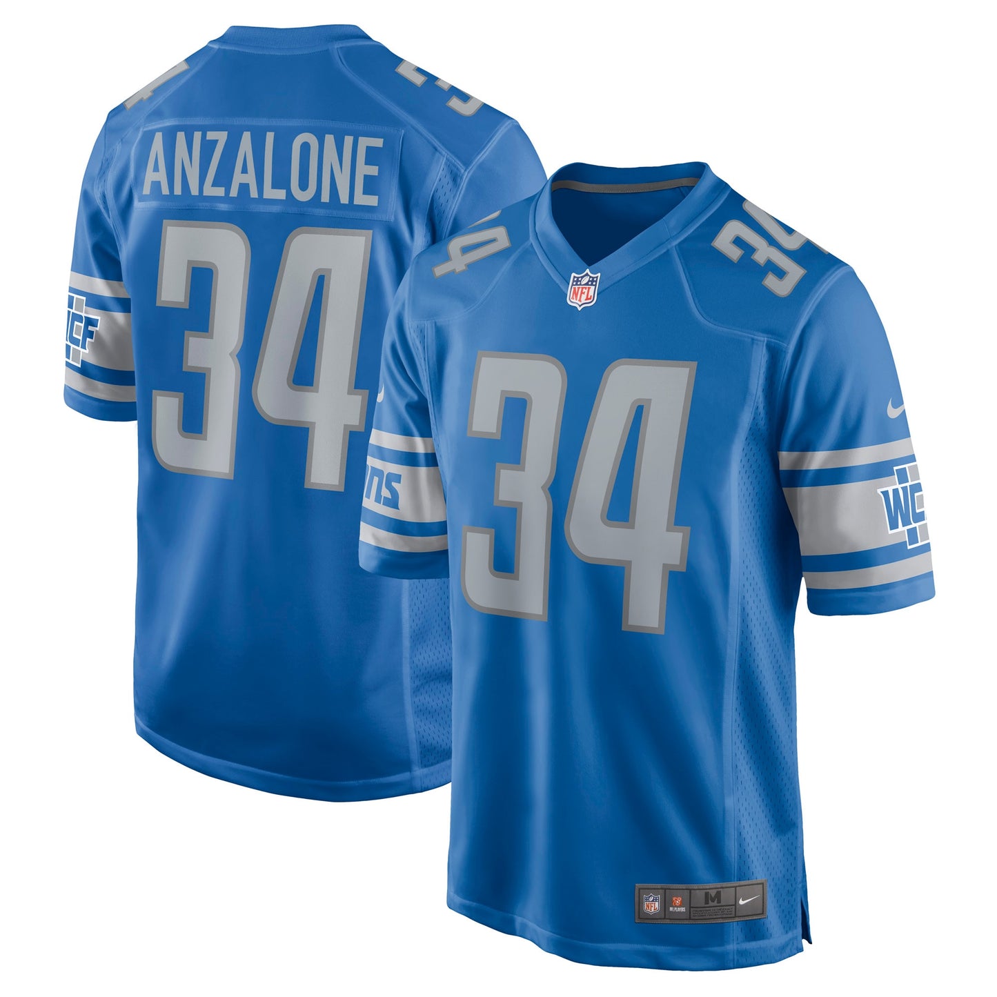Alex Anzalone Detroit Lions Nike Game Jersey - Blue