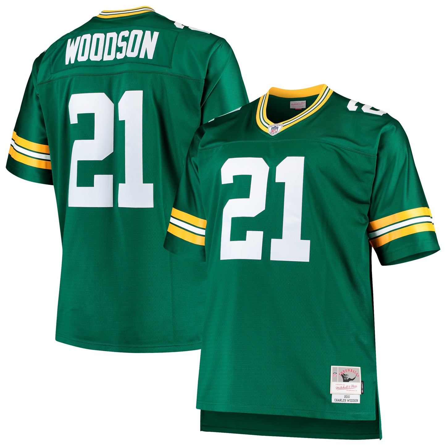 Charles Woodson Green Bay Packers Mitchell & Ness Big & Tall 2010 Retired Player Replica Jersey - Green